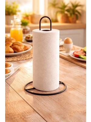 Atacı Home Paslanmaz Siyah Kağıt Rulo Havluluk Metal Havlu Kağıt Peçetelik Tezgah Üstü Kağıt Havluluk