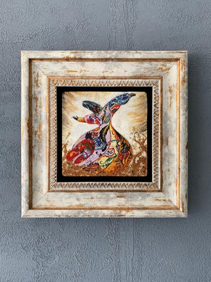 Oscar Stone Decor 20 x 20 cm Çerçeveli Taş Duvar Dekoru Modern Tasarım Estetik Malzeme