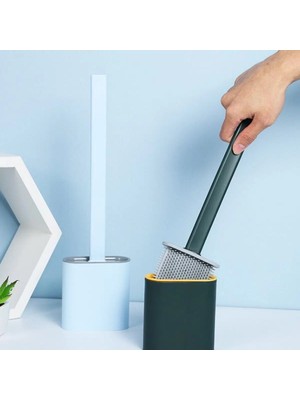 Özfırat Pvc Yapı Buffer® Duvara Monte Edilebilir Kapaklı Askılı Klozet Yumuşak Silikon Başlıklı Tuvalet Fırçası Seti