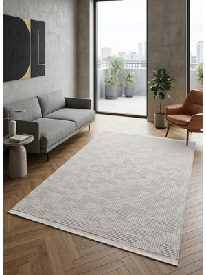Çerkez Halı Bari Collection Şönil Halı Yumuşak Kaymaz Taban Salon Oturma Odası Halısı Gri01 BR04