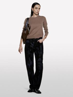 Sisley Kaşmir Karışımlı Regular Fit Kazak Kadın Kahverengi Kazak - 325A102HM100F
