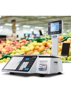 Cas CL3000 30KG 202DPI Direkt Termal Ethernet LCD Ekran Boyunlu Barkodlu Terazi