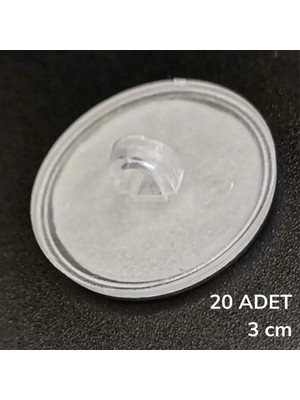 Özfırat Pvc Yapı Buffer® 20 Adet Şeffaf Yuvarlak 3 cm Çaplı Güçlü Disk Yapışkanlar