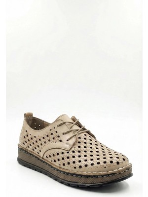 Ustalar Ayakkabı Bej Kadın Hakiki Deri Ayakkabı 00549.2023-1