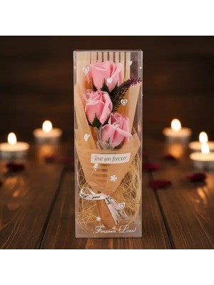 Özfırat Pvc Yapı Şeffaf Kutulu Üç Gül Buketi