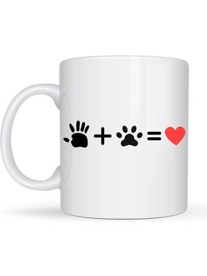 Özfırat Pvc Yapı El ve Pati Figürlü Sevgi Temalı Porselen Kupa Model 76 – Hayvanseverlere Özel Anlamlı Tasarım, Kahve & Çay Kupası