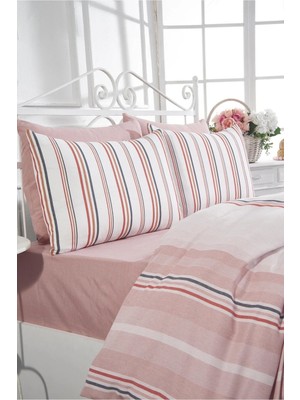 Rasel Tekstil Gediz Pamuklu Çift Kişilik Nevresim Seti 200X220 cm Pudra