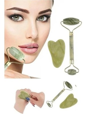 Özfırat Pvc Yapı Jade Roller Gua Sha Taşı Seti