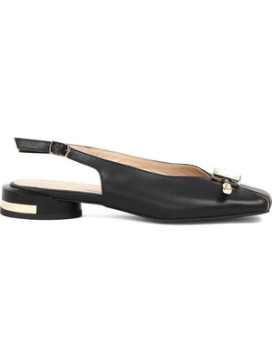 Celal Gültekin Kadın Siyah Arkası Açık Deri Babet