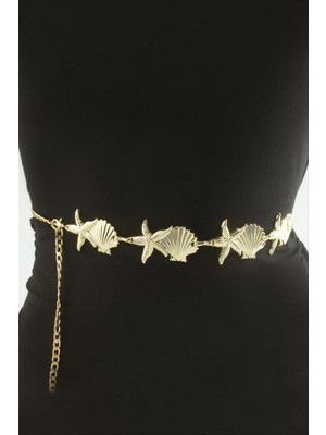 Zero Land Techmrt Deniz Yıldızı Metal Zincir Kemer - Sarı