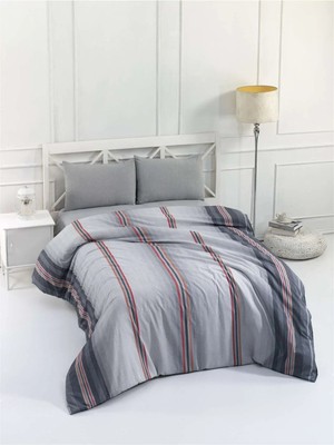 Rasel Tekstil Gediz Pamuklu Çift Kişilik Nevresim Seti 200X220 cm Antrasit