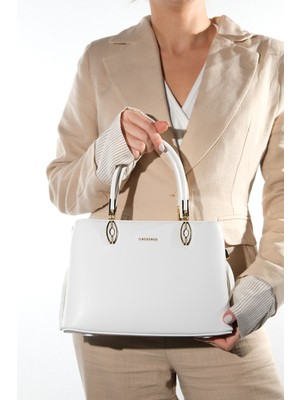 Luvi 26020 Beyaz Kadın Omuz Çantası