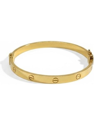 Anka Mücevherat 925 Ayar Gümüş Kelepçe Gold Bileklik Kadın