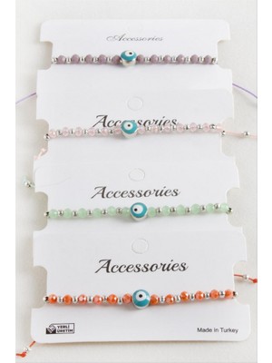 Zero Land Techmrt Nazar Kristal Makrome Ip Bileklik 8 mm - Yeşil