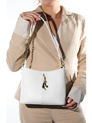 Luvi 26018 Beyaz Kadın Omuz Çantası