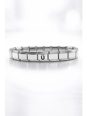 Özfırat Pvc Yapı Kişiye Özel Ü Harfli Çelik Bileklik – Paslanmaz Çelik Bilek, Zarif ve Minimal Harf Bileklik