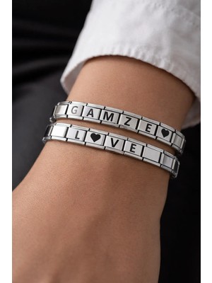 Özfırat Pvc Yapı Kişiselleştirilebilir Çelik Bileklik – Harfli Charm Modüllü Paslanmaz Çelik Bileklik – Isim Yazılı Özel Tasarım