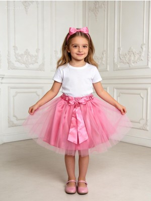 Lunas Tekstil Kız Çocuk Fiyonklu Hayal Tüllü Tütü Etek