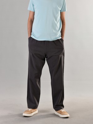 Duxa %100 Pamuk Keten Kumaştan Beli Lastikli ve Bağcıklı Erkek Rahat Kalıp Bol Kesim Günlük Ev Dış Spor Hac Umre Yazlık Baharlık Giyim Hambez Pantolon Eşofman Altı