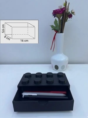 LEGO Tasarımlı Mini Çekmece - Küçük Boy 4x2 Masaüstü Düzenleyici Dekoratif Saklama Kutusu