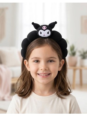 The Littles Kids Kız Çocuk Kuromi Model Havlu Dokulu Mor ve Siyah Renk Yumuşak Taç