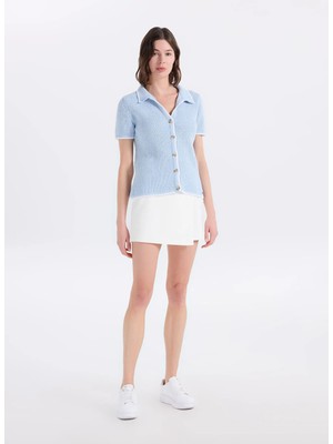 Jeep Şort Etek, L, Kırık Beyaz