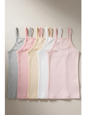 Katia & Bony 5'li Paket Ince Askılı Kız Çocuk Atlet Çok Renkli