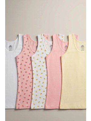 Katia & Bony 5'li Paket Kalın Askılı Kız Çocuk Atlet Çok Renkli