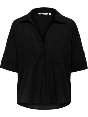 Only Bayan Kısa Kollu Pamuklu Gömlek 15377991