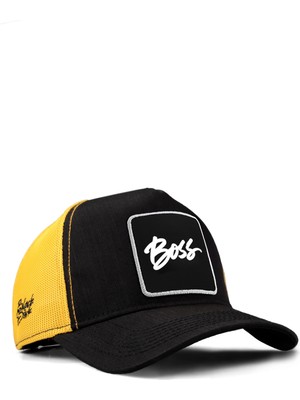 BlackBörk Boss Logolu Cordura Siyah-Sarı Trucker Şapka