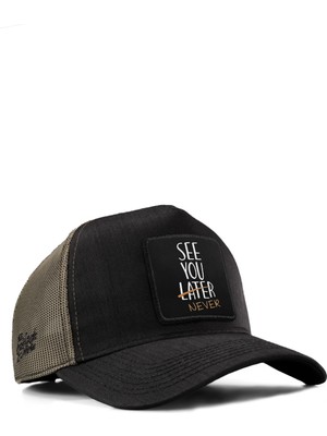 BlackBörk See You Later Never Logolu Cordura Siyah-Haki Trucker Şapka