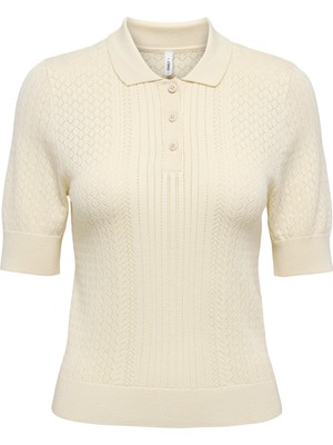 Only Onlmeddi Slim Fit Örme Düğmeli Polo Yaka T Shirt Bayan T Shirt 15363160
