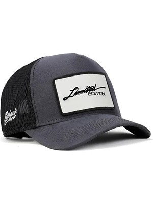 BlackBörk Antrasit-Siyah Trucker Şapka Limited Edition Logolu Dayanıklı Kumaş ve Nefes Alabilir File