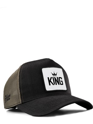 BlackBörk King Logolu Cordura Siyah-Haki Trucker Şapka