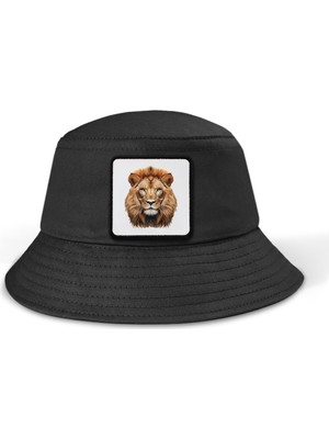 BlackBörk Aslan Logolu Bucket Siyah Şapka