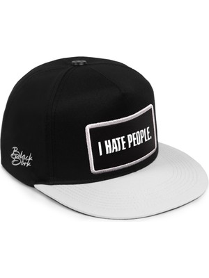 BlackBörk I Hate People Logolu V2 Beyaz-Siyah Hip Hop Şapka