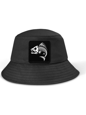 BlackBörk Balık Logolu Bucket Siyah Şapka