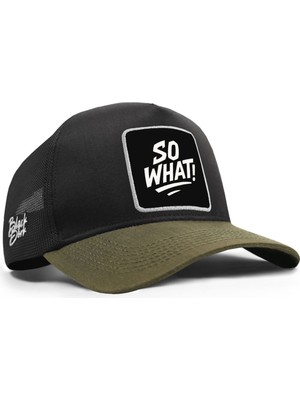 BlackBörk So What Logolu Cordura Haki-Siyah Trucker Şapka