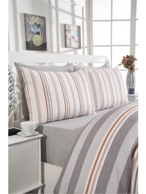 Rasel Tekstil Sevilla Pamuklu Çift Kişilik Nevresim Seti 200X220 cm Gri