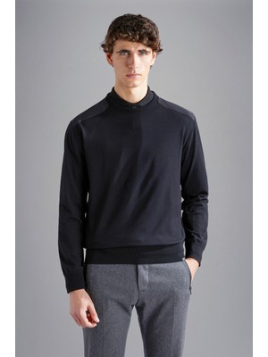 Paul & Shark Erkek Pamuklu Bisiklet Yaka Regular Fit Uzun Kollu Siyah Triko 14311036-011