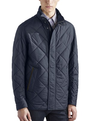 Paul & Shark Erkek Fermuarlı Dik Yaka Kapitoneli Cep Detaylı Mavi Mont 14312610-013