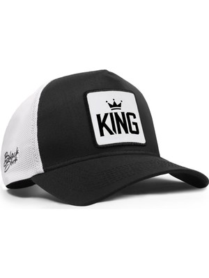 BlackBörk King Logolu Cordura Siyah-Beyaz Trucker Şapka