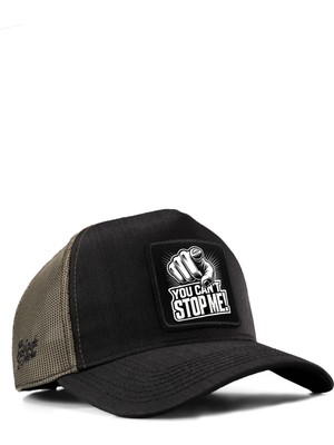 BlackBörk You Can't Stop Me Logolu Cordura Siyah-Haki Trucker Şapka