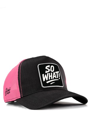 BlackBörk So What Logolu Cordura Siyah-Pembe Trucker Şapka