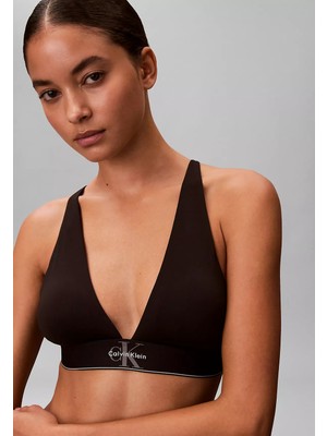 Calvin Klein Kadın Logo Baskılı Elastik Bantlı Ayarlanabilir Askılı Siyah Sütyen LV00QF8703-UB1