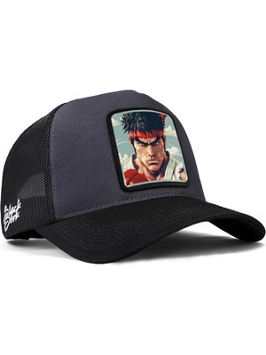 BlackBörk Fighter Logolu Siyah-Antrasit Trucker Şapka