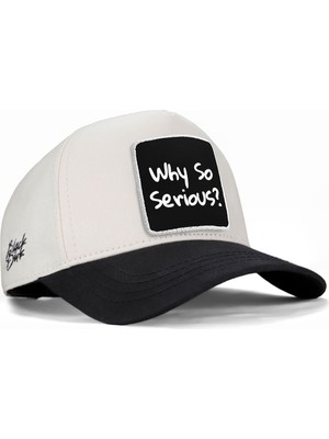 BlackBörk Why So Serious Logolu Siyah-Bej Beyzbol Premium Şapka