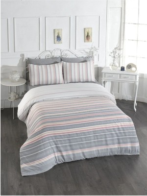 Rasel Tekstil Bodrum Pamuklu Çift Kişilik Nevresim Seti 200X220 cm Gri
