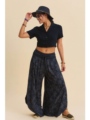 Los Banditos Bağcıkl Detaylı Yandan Yırtmaçlı Kadın Viskon Pantolon