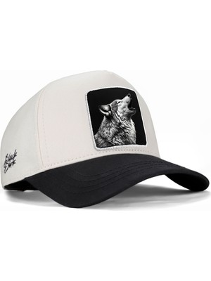 BlackBörk Kurt Logolu Siyah-Bej Beyzbol Premium Şapka